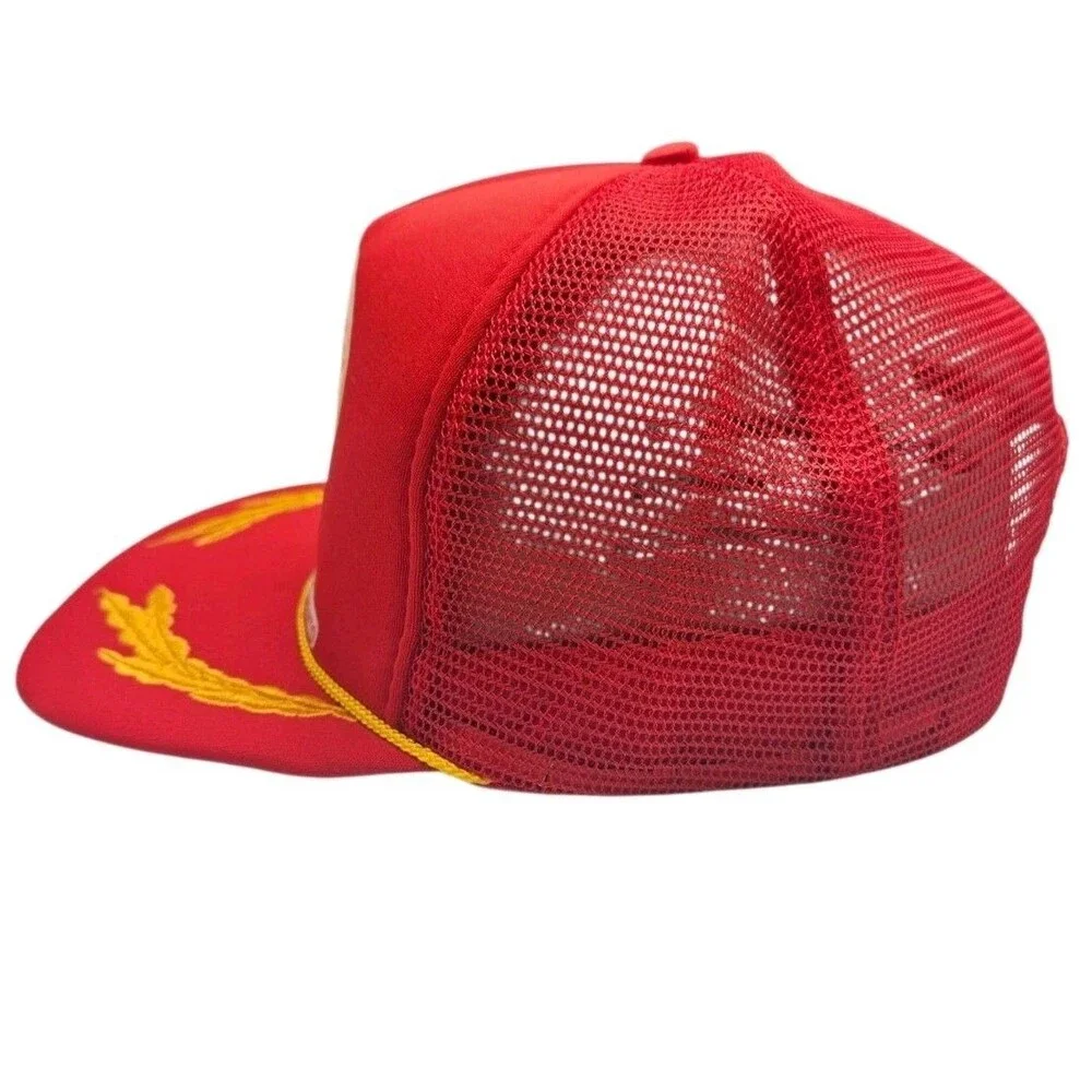 Vintage Attarco Trucker Hat Cap Snapback Red Mesh Japanese Engines Promo 80s 90s